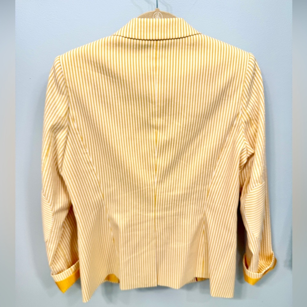 Tommy Hilfiger Yellow Pinstripe Blazer Size 8 - Picture 2 of 5